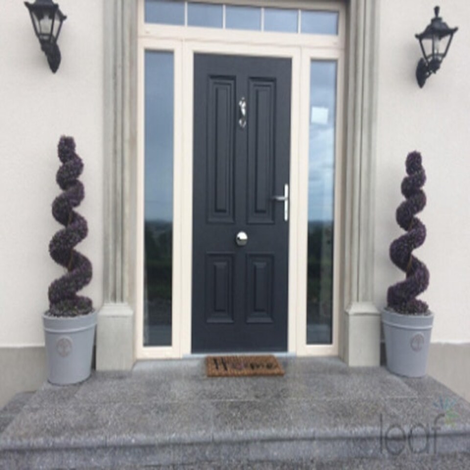 image 1 of 90cm Purple Large Leaf Spiral with Decorative Planter Purple | One Size