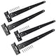 image 1 of 12" (300mm) Heavy Duty T Tee Hinges for Doors + Gates with Fixing Screws 4pc Black