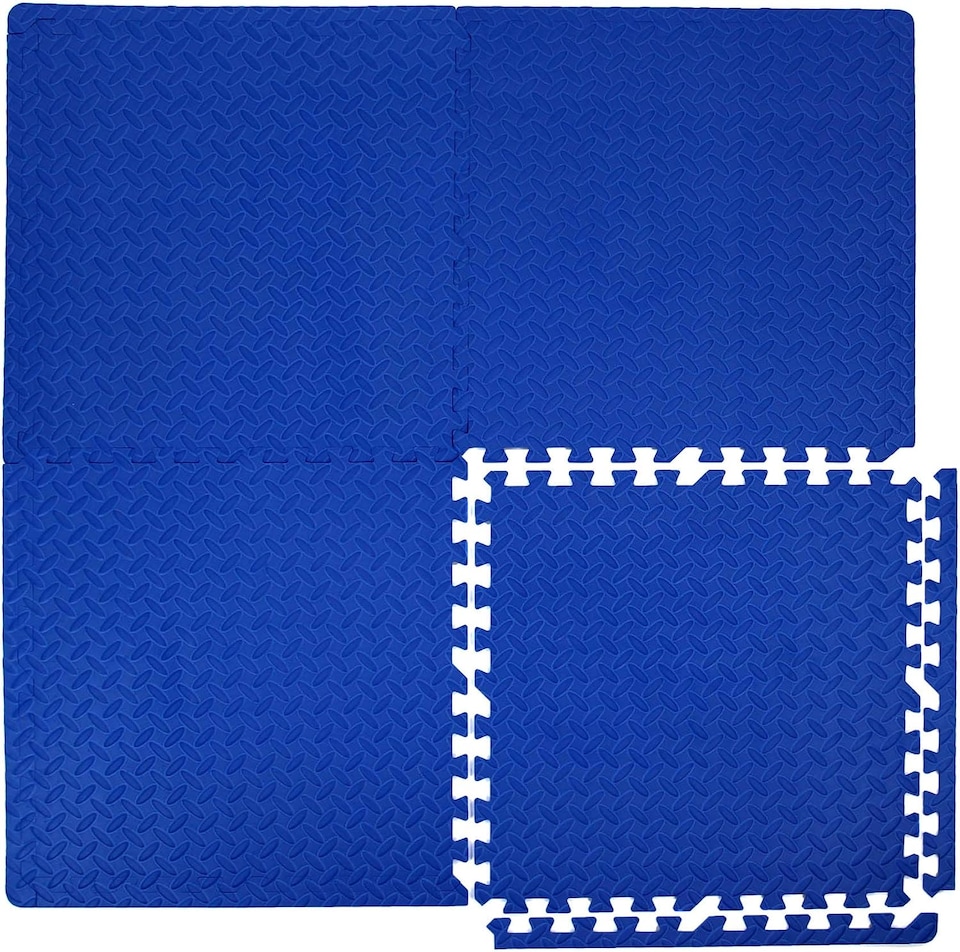 image 1 of Interlocking Gym Yoga Mats Anti-Fatigue EVA Soft Foam Exercise Play Floor Tiles (Blue)