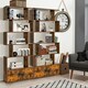 image 10 of COSTWAY 5-tier Bookcase S-Shaped Bookshelf Display Rack Brown Brown