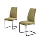 image 1 of Furniturebox Lorenzo 2x Sage Green Fabric Black Leg Dining Chair
