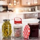 image 2 of 10L Large Glass Preserving Jar With Red Lid & Handle