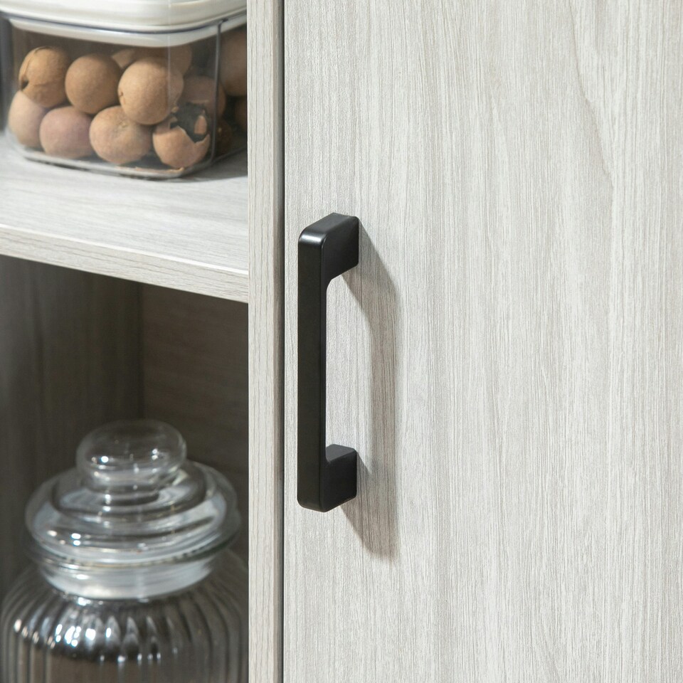image 1 of HOMCOM Modern Sideboard Storage Cabinet with Adjustable Shelves Light Grey Grey | Black