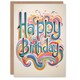 image 1 of Fun Rainbow Retro Swirls Contemporary Man Birthday Card