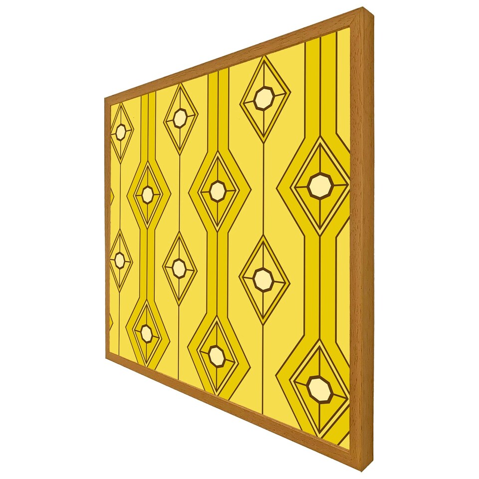 image 1 of Yellow geometric (Picutre Frame) Brown | Oak | S