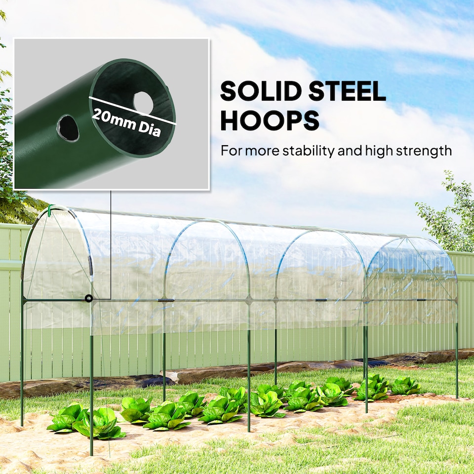image 1 of Outsunny Tomato Greenhouse with Top Tap, Pointed Bottom and Guy Ropes, Clear