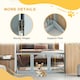 image 5 of PawHut Foldable Wooden Pet Gate w/ 3 Panels 2 Support Feet for Small Dogs