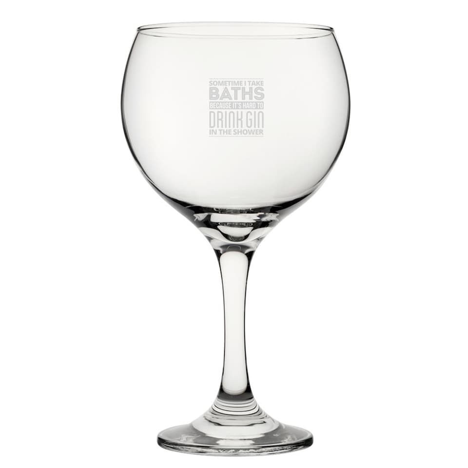 image 1 of Personalised Birthday Gin Balloon Glass for Friend with Funny
