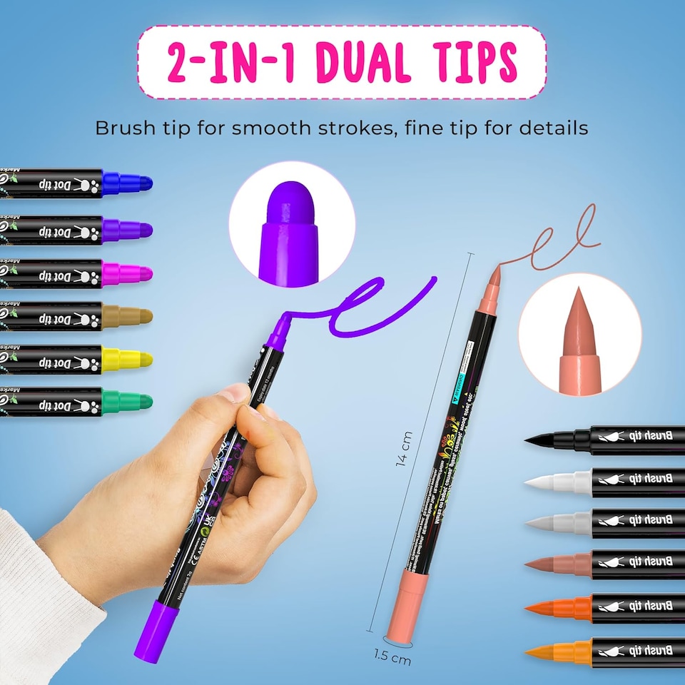 image 1 of Desire Deluxe Acrylic Paint Pens for Rock Painting, Stone, Ceramic, Glass, Wood, Canvas – Set of 26 Non Toxic Water Based Markers - Great Artists Painting Supplies