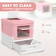 image 8 of PawHut Hooded Cat Litter Box, Pet Toilet w/ Scoop, Tray - Pink Pink