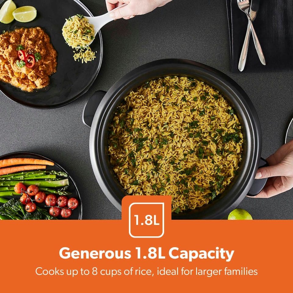 image 1 of GEEPAS 1.8L Rice Cooker with Steamer, 700W