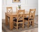image 4 of Dakota 152 x 87cm Oak Dining Table and 4 Berkeley Brown Leather Chairs | Brown | Brown