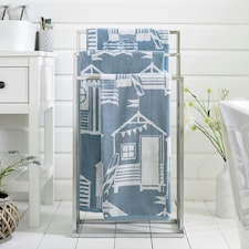 Kings Parade 100% Cotton Towels – Supersoft 550 GSM, Yarn-Dyed, Coastal-Inspired Jacquard Design Blue | Chambray | Hand towel