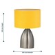 image 5 of First Choice Lighting Valentina Brushed Chrome Touch Lamp with Ochre Shade Silver | Yellow