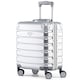 image 1 of Flight Knight Premium Travel Suitcase - 8 Wheels Built-in TSA Lock Aluminium Frame, ABS Hard Shell Carry on Check in Luggage - 100+ Airlines Approved Silver | Aluminium | Cabin Bag