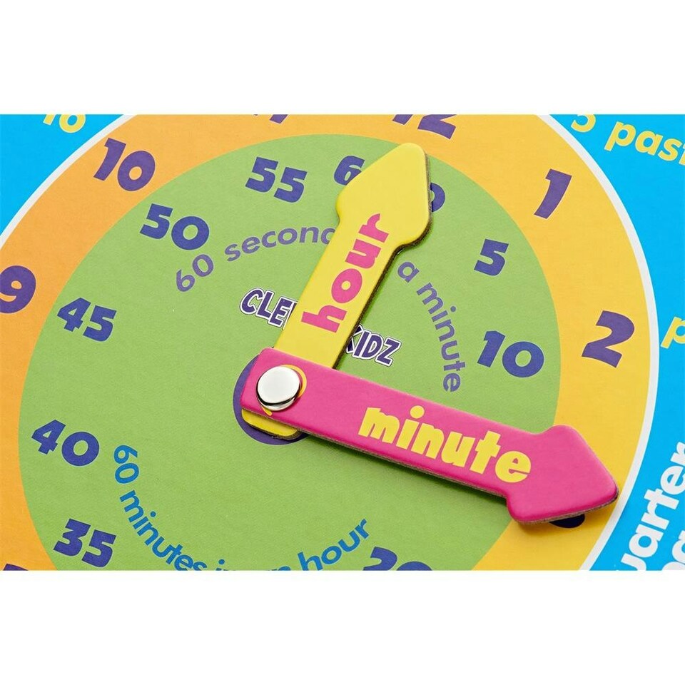 image 1 of Educational Learning Time 23cm Magnetic Clever Clock by Clever Kidz