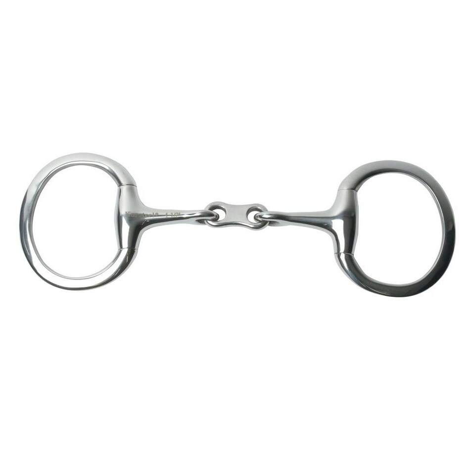 Korsteel Stainless Steel French Link Eggbutt Snaffle Bit - Silver - 6in