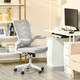 image 10 of Vinsetto Mesh Office Chair Home Swivel Task Chair with Arm, Grey