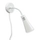 image 3 of ValueLights Edwards Plug in White Flexible Gooseneck Wall Light