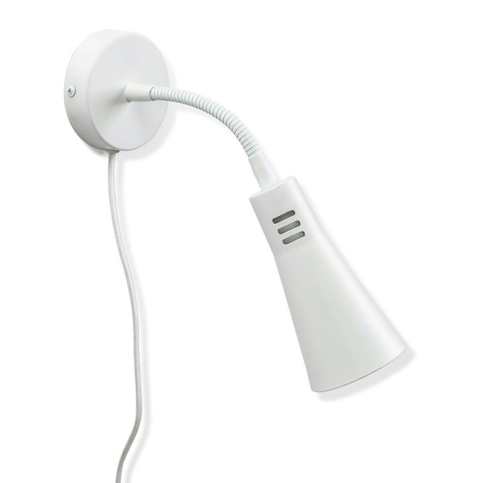 image 1 of ValueLights Edwards Plug in White Flexible Gooseneck Wall Light