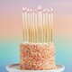image 1 of Gold Ombre Tall Skinny Celebration Candles - Pack of 12 | Multi