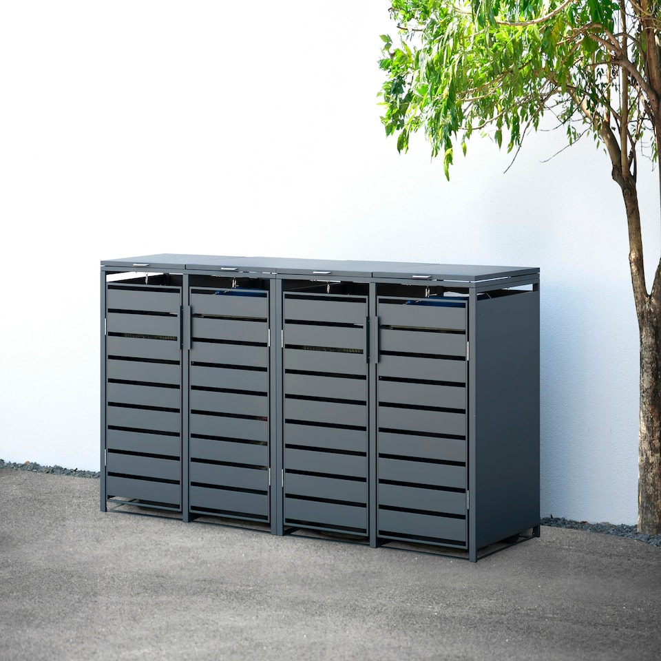 image 1 of Trimetals Quad 240L Wheelie Bin Store Anthracite Grey | Grey