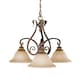 image 1 of Sonoma Valley Multi Arm Chandelier 3 Light Aged Tortoise Shell Finish, E27