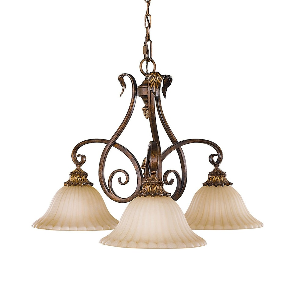 image 1 of Sonoma Valley Multi Arm Chandelier 3 Light Aged Tortoise Shell Finish, E27