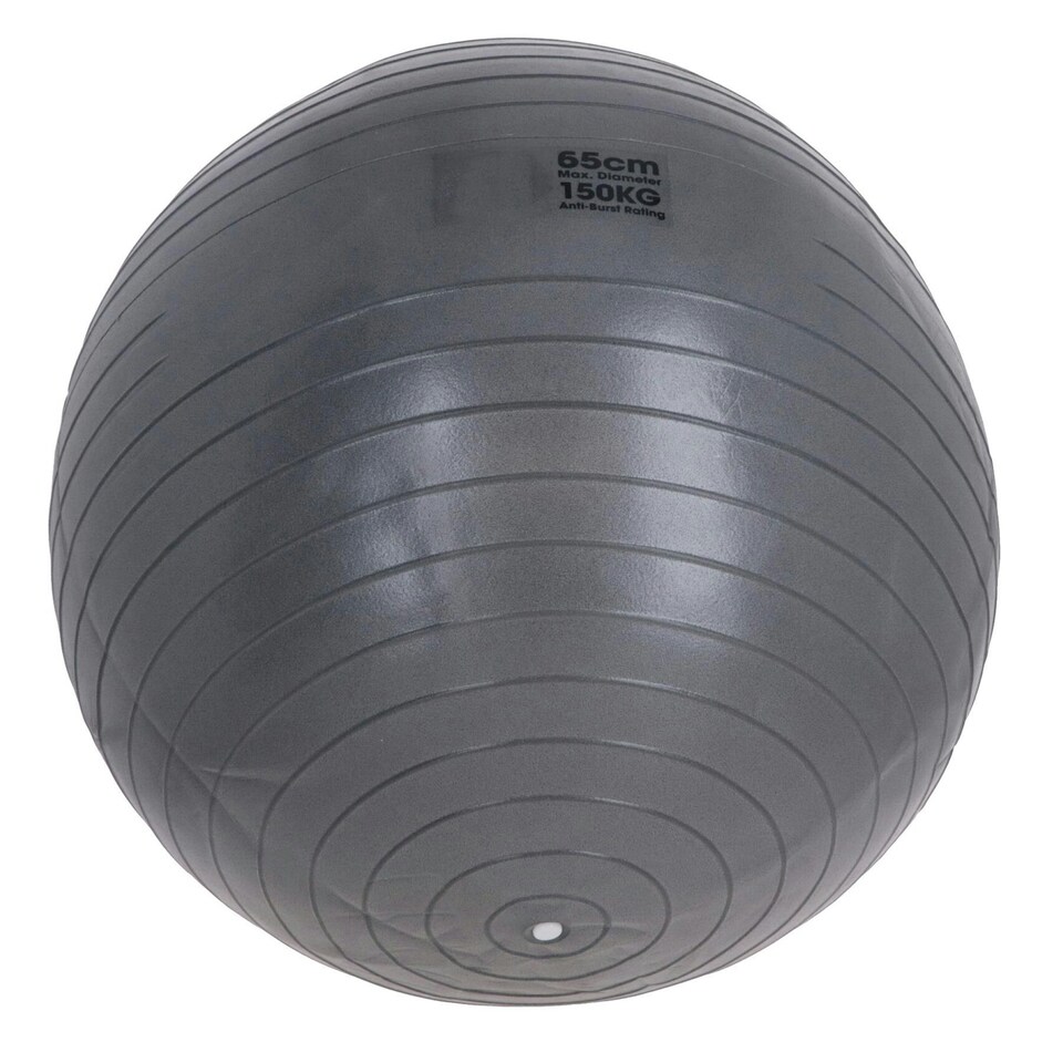 image 1 of Swiss Exercise Ball Anti Burst 150kg for Yoga, Fitness Pilates Core Workouts 65cm Grey