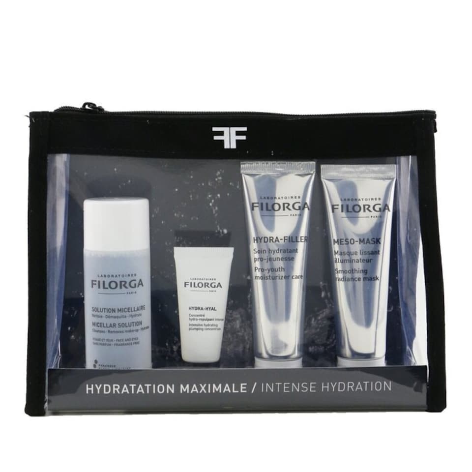 image 1 of Intense Hydration Set: Micellar Solution 50 ml+Hydra-Hyal 7 ml+Hydra-Filler 30 ml+Meso Mask 30 ml+Bag - 4Pcs+1Bag