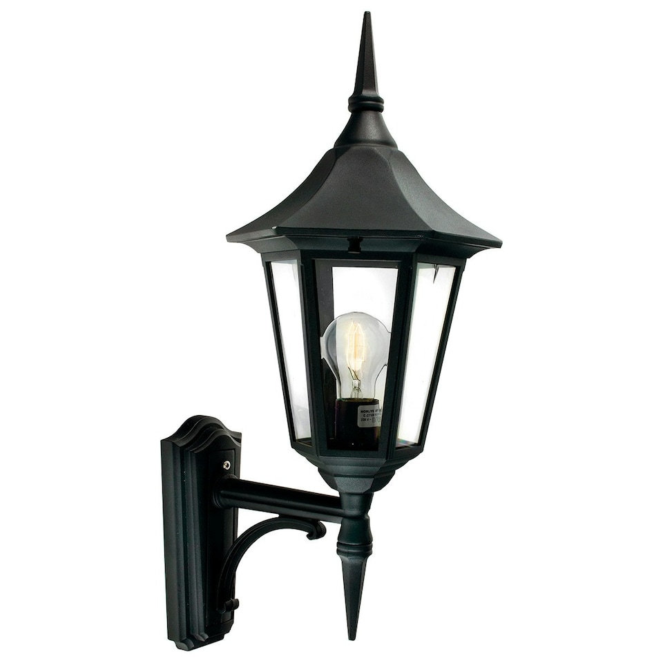 Valencia 1 Light Outdoor Wall Lantern Light Black IP54, E27