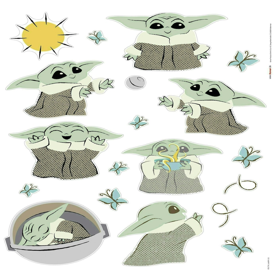 image 1 of Star Wars The Mandalorian Grogu The Cutest Self-Adhesive Wall Stickers