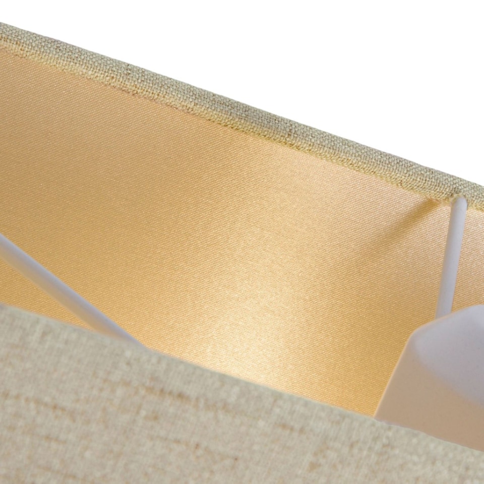 image 1 of Contemporary and Sleek Taupe Linen Fabric Rectangular Lamp Shade 60w Maximum | Cream | Taupe | 1