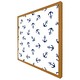 image 4 of Navy anchors on white (Picture Frame) Grey | XS