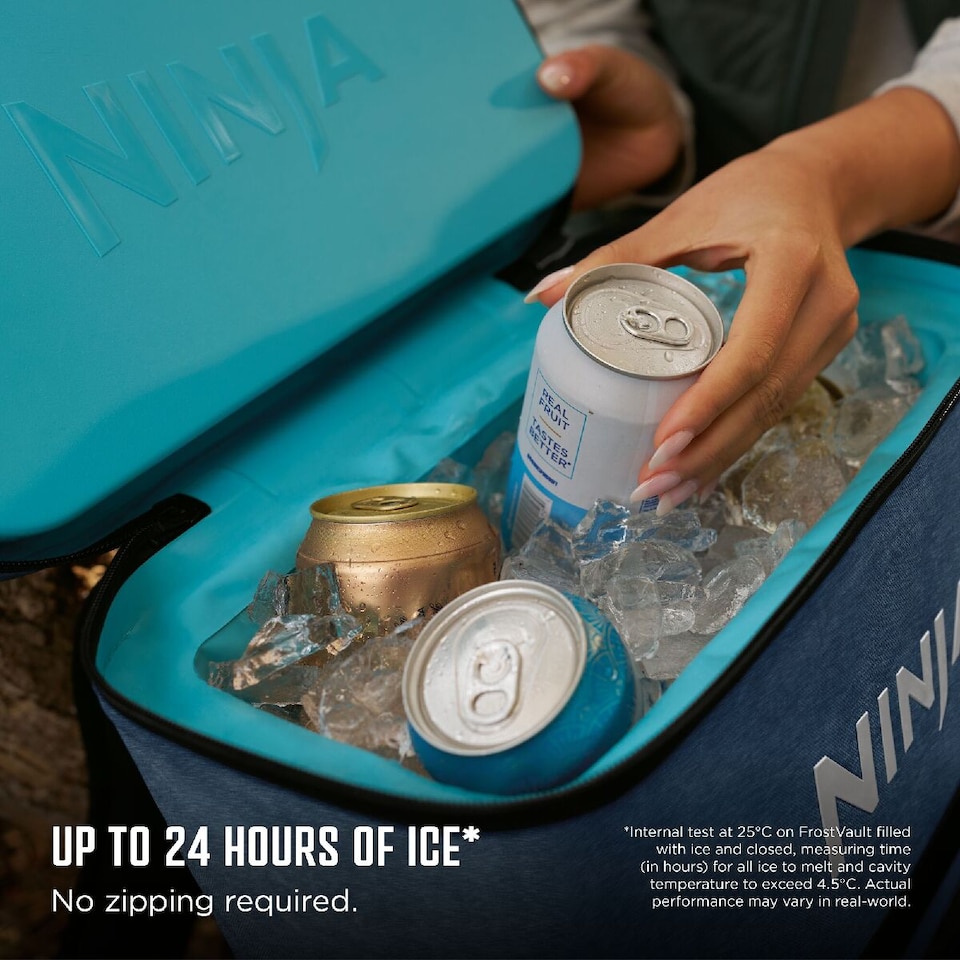 image 1 of Ninja Outdoor FrostVault Go 17L 24-Can Backpack Soft Cooler FF124EUUKNV Navy