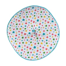 Homescapes Multi Stars & Blue Stripes Round Floor Cushion | Multi | 43 x 7 cm