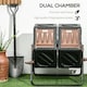 image 6 of Outsunny 130L Compost Bin Dual Chamber Rotating Composter w/ Ventilation Holes Brown | Dark Brown and Black | One Size