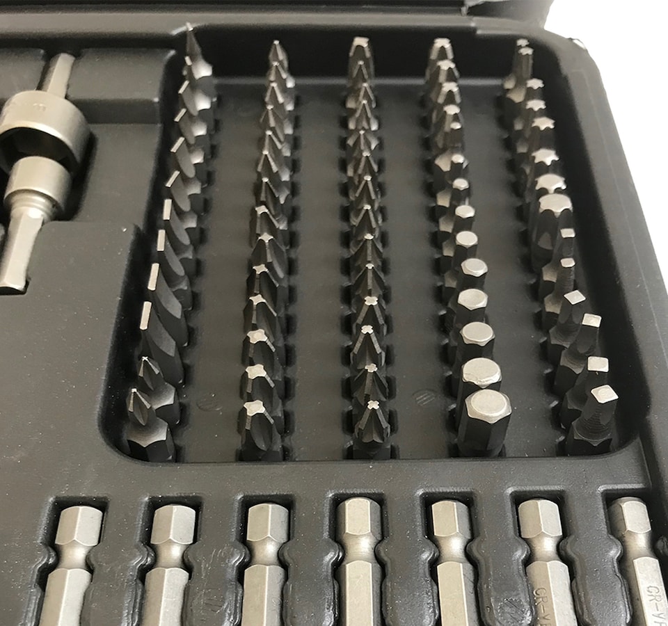 image 1 of Lumberjack 150 Piece Drill Bit Set HSS Masonry Wood Screwdriver Bits