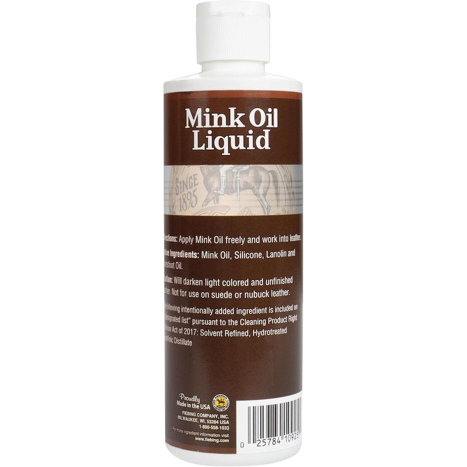 image 1 of Fiebing's Mink Oil Liquid - Deep Conditioning & Weather Protection for Leather 8oz | Clear