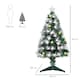 image 3 of HOMCOM 3ft White Light Artificial Christmas Tree w/ 90 LED Star Topper Tri-Base
