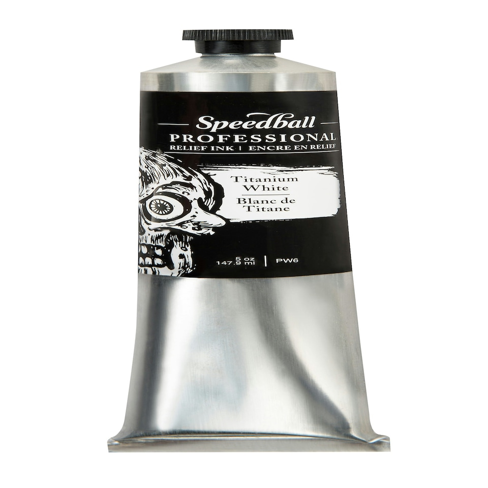 image 1 of Speedball Professional Relief Ink, Titanium White, 5oz
