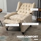 image 4 of HOMCOM Marble Effect Manual Reclining Armchair w/ Footrest Studs Wood Legs Beige