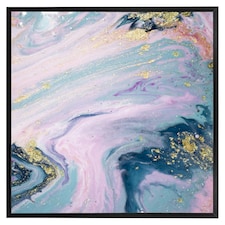 Pink & blue marble (Picutre Frame) Black | XS