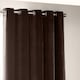 image 3 of Heavy Chenille Blackout Eyelet Curtain Pair | Brown | Brown | 2