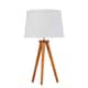 image 2 of Set of 2 Dark Oak Table Lamp or Bedside Lights with White Gold Shades | Brown | White | Large | 2