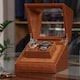 image 1 of Tan Brown Leather Double Watch Display Case Brown
