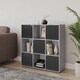 image 2 of White 9-Cube Shelving Unit With Lined Doors | Grey | Grey & Black | 1