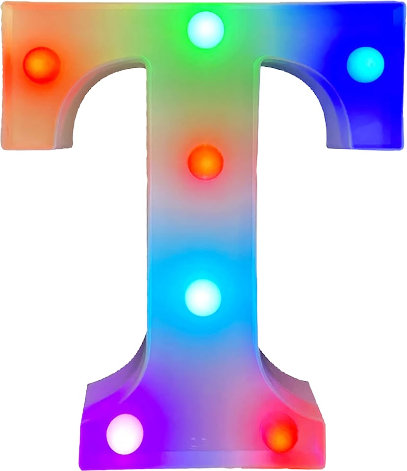 image 1 of Battery Operated RGB Letter   With Remote Control Letter T