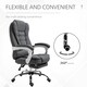 image 6 of Vinsetto Computer Office Chair Home Swivel Task Recliner w/ Footrest, Arm, Grey