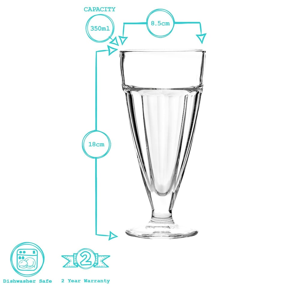 image 1 of Argon Tableware Ice Cream Sundae Glasses - 350ml - Clear - Pack of 4 Clear